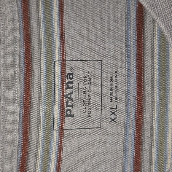 Prana Cardiff Short Sleeve Pocket T-shirt Alloy Stripe Mens Size XXL NWT - Picture 3 of 12